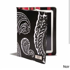 GiGi Hill blk/white vinyl Paisley tablet holder
